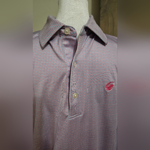 GRUN GOLF Maze Polo In Purplw Print. Size Large - Picture 12 of 15